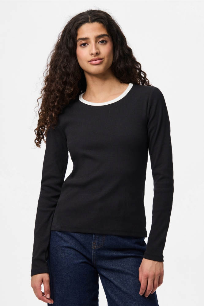 PCMAY LS TOP JRS BC 17154481 BLACK/BRIGHT